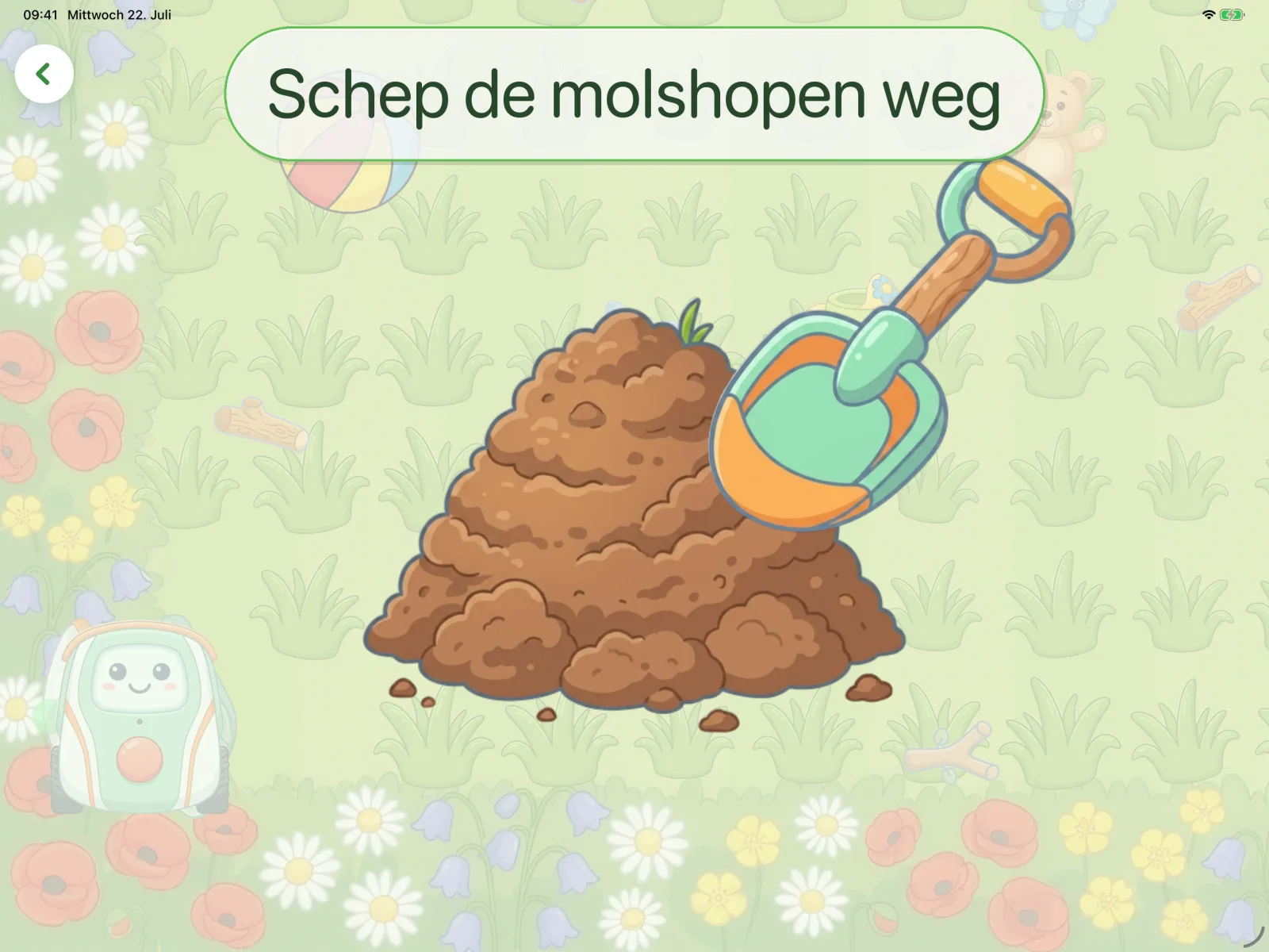 Schep de molshopen weg