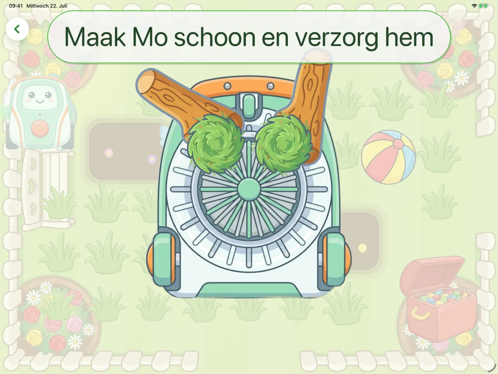 Maak Mo schoon en verzorg hem